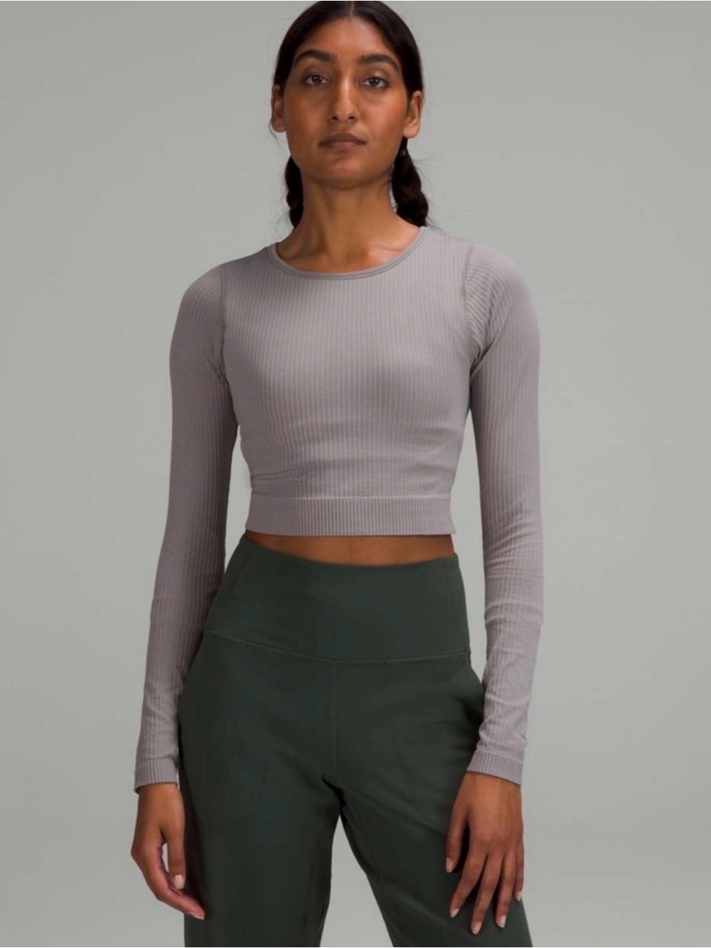 Lululemon ebb to street long sleeve grey size 4